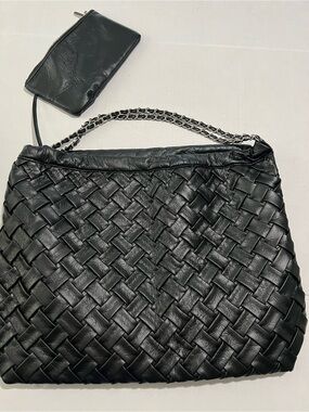 Black Woven Hobo Bag